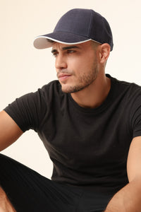 Classic Linen Cap in Midnight Blue